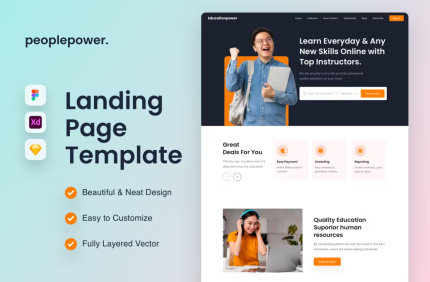 Online Course Landing Page Template - Free Download