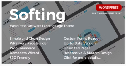 Softing WordPress Landing Page - Free Download